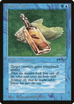 MTG Magic the Gathering Fishliver Oil (13/92) Arabian Nights MP - Image 1