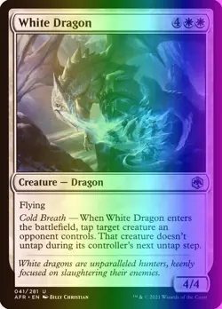 MTG White Dragon (41/524) Adventures in the Forgotten Realms LP FOIL - Image 1