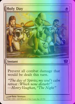MTG Magic the Gathering Holy Day (18/359) Ninth Edition MP FOIL - Image 1