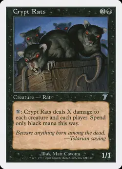 MTG Magic the Gathering Crypt Rats (125/354) Seventh Edition MP - Image 1
