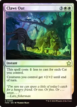 Claws Out (Foil) - FDN - Uncommon - MTG Magic Pack fresh - Image 1