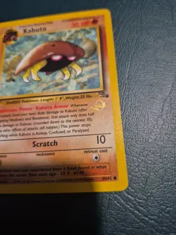 Kabuto Gold W Stamp Stamped Pokemon Card - WOTC Promo - Fossil - 50/62 - NM - Image 3