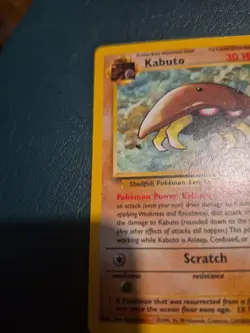 Kabuto Gold W Stamp Stamped Pokemon Card - WOTC Promo - Fossil - 50/62 - NM - Image 5