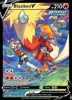 Pokemon Blaziken V (TG14/30) Silver Tempest Trainer Gallery LP HOLO - Image 1