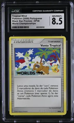 2009 Pokemon Tropical Wind Portuguese Black Star Promo DP48 World Champs CGC 8.5 - Image 1