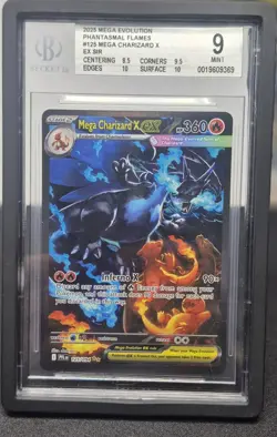 Pokemon TCG Mega Charizard X ex #125 Phantasmal Flames Holo | Beckett BGS MINT 9 - Image 2