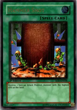 Yugioh Hammer Shot SOD-EN038 1st Edition Ultimate Rare NM - Image 1