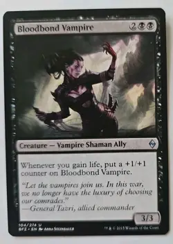 MTG Magic The Gathering Card Bloodbond Vampire Creature Vampire Shaman Ally BFZ - Image 1