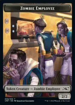TOKEN Food 010 Zombie Employee 006 Creature Foil MTG Unfinity - Image 1