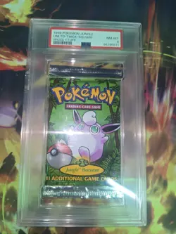 1999 Pokemon Jungle Unlimited Wigglytuff PSA 8 Booster Pack THICK SQUARE - Image 4