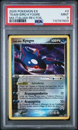 POP 1 POKEMON Italian EX Idro TEAM MAGMA VS TEAM AQUA 3/95 KYOGRE REVERSE PSA 9 - Image 1