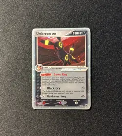Pokemon EX UNSEEN FORCES 112/115 Umbreon ex - ENG - Ultra Rare Holo SWIRL - DMG - Image 3