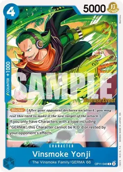Vinsmoke Yonji (OP11-046/75) OP11 A Fist of Divine Speed Release Event Cards NM - Image 1