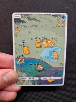Psyduck Full Art Rainbow Holo Cute Scene Custom Promo Art Card - Image 1