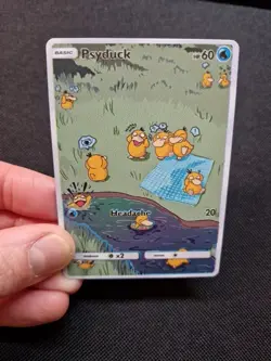 Psyduck Full Art Rainbow Holo Cute Scene Custom Promo Art Card - Image 3