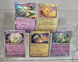 Pokemon Cards TCG Bulk Lot Of 5 Cards. Pikachu,Mimikyu,Raichu.2 Hollo/2 Reverse. - Image 1