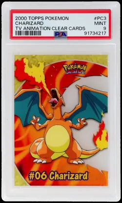 2000 Topps Pokemon Charizard #PC3 PSA 9 Tv Animation Clear Card Mint - Image 1