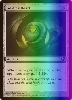 MTG Magic the Gathering Golem's Heart (161/259) Scars of Mirrodin MP FOIL - Image 1