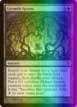 MTG Magic the Gathering Growth Spasm (186/255) Rise of the Eldrazi MP FOIL - Image 1