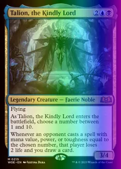 MTG Talion, the Kindly Lord (215p/200) Wilds of Eldraine Promos LP FOIL - Image 1