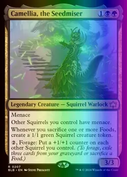 MTG Camellia, the Seedmiser (207p/160) Bloomburrow Promos LP FOIL - Image 1
