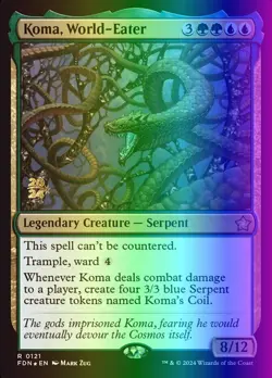 MTG Koma, World-Eater (121/167) Foundations Promos NM FOIL- Prerelease - Image 1