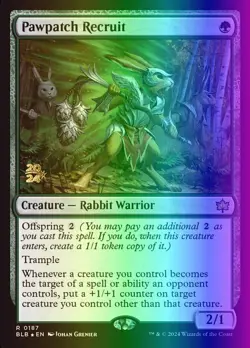 MTG Magic the Gathering Pawpatch Recruit (187s/160) Bloomburrow Promos NM FOIL - Image 1