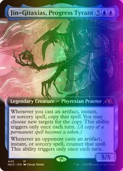 MTG Jin-Gitaxias, Progress Tyrant (445/608) Kamigawa Neon Dynasty LP FOIL - Image 1