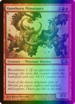 MTG Magic the Gathering Gorehorn Minotaurs (144/256) Magic 2012 MP FOIL - Image 1