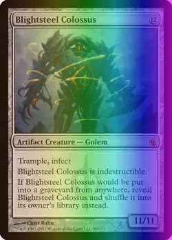 MTG Magic the Gathering Blightsteel Colossus (99/161) Mirrodin Besieged LP FOIL - Image 1