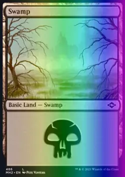 MTG Magic the Gathering Swamp (486/767) Modern Horizons 2 LP FOIL- Etched - Image 1