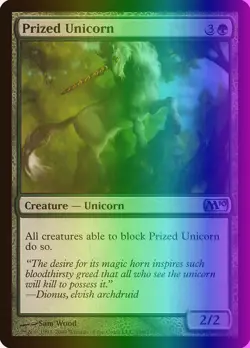 MTG Magic the Gathering Prized Unicorn (199/257) Magic 2010 MP FOIL - Image 1