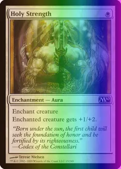 MTG Magic the Gathering Holy Strength (15/257) Magic 2010 MP FOIL - Image 1