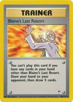 Blaine's Last Resort 105/132 Gym Heroes Unlimited Vintage 2000 Pokemon Card - Image 1