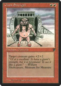 MTG Magic the Gathering Giant Strength (149/310) Legends LP - Image 1