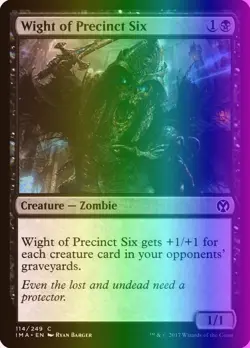 MTG Magic the Gathering Wight of Precinct Six (114/256) Iconic Masters LP FOIL - Image 1