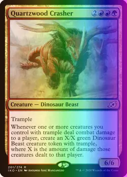 MTG Quartzwood Crasher (201/436) Ikoria Lair of Behemoths LP FOIL - Image 1
