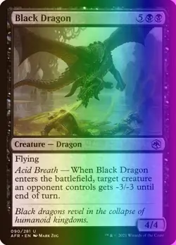 MTG Black Dragon (90/524) Adventures in the Forgotten Realms LP FOIL - Image 1