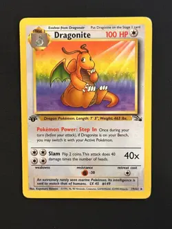 Dragonite 1st Edition Fossil 19/62 LP Non-Holo Rare Pokemon Card 1999 - Image 1