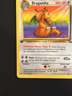 Dragonite 1st Edition Fossil 19/62 LP Non-Holo Rare Pokemon Card 1999 - Image 4