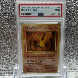 Pokemon PSA 9 Moltres Japanese Fossil Holo Rare - Image 1