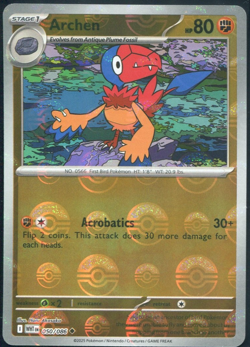 Archen Poke Ball Reverse Holo 050/086 - White Flare - NM - Pokemon - Image 1