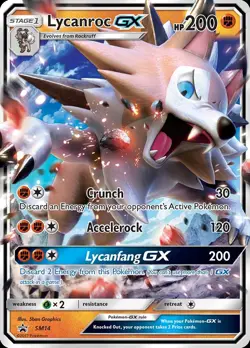 Pokemon Lycanroc-GX (SM14/274) SM Black Star Promos NM HOLO - Image 1
