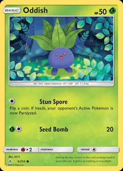 Pokemon Oddish (5/245) Unbroken Bonds LP REVERSE HOLO - Image 1