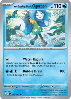 Pokemon Wellspring Mask Ogerpon (67/256) Destined Rivals LP REVERSE HOLO - Image 1