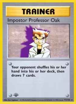 Pokemon Impostor Professor Oak (73/102) Base 1ED MP - Image 1