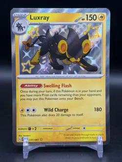 Luxray Shiny Rare SV: Paldean Fates 137/091 Pokemon English NM - Image 1