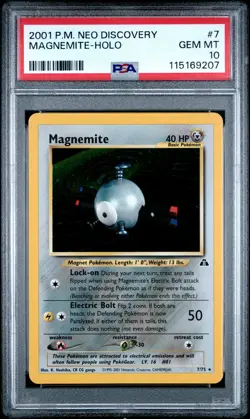 2001 POKEMON NEO DISCOVERY #7 MAGNEMITE-HOLO PSA 10 - Image 1