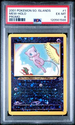 2001 POKEMON SOUTHERN ISLANDS PROMO #1 MEW-HOLO PSA 6 - Image 1