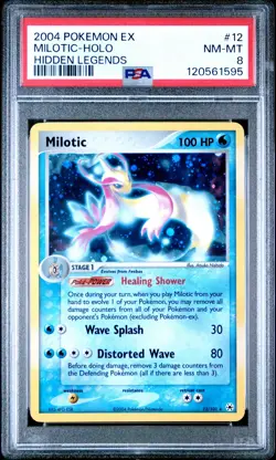 2004 POKEMON EX HIDDEN LEGENDS #12 MILOTIC-HOLO PSA 8 - Image 1